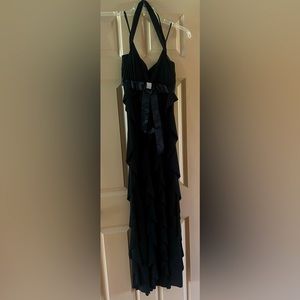 Black DJ Jaz Ruffled Halter Dress, Size 8 (US)
